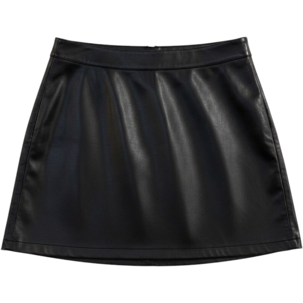 100% Genuine Leather Mini Skirt 8 Black Edgy Chic Rock Punk Sexy Going Out